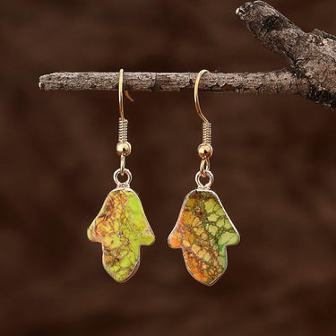 Evil Eye Protection Jasper Dangle Earrings-Your Soul Place